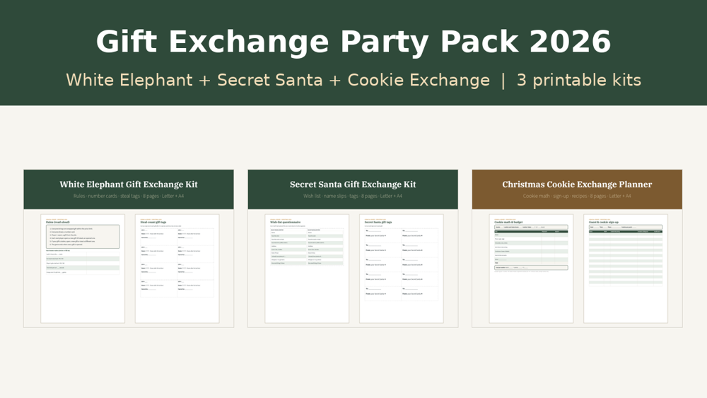 Gift Exchange Party Pack