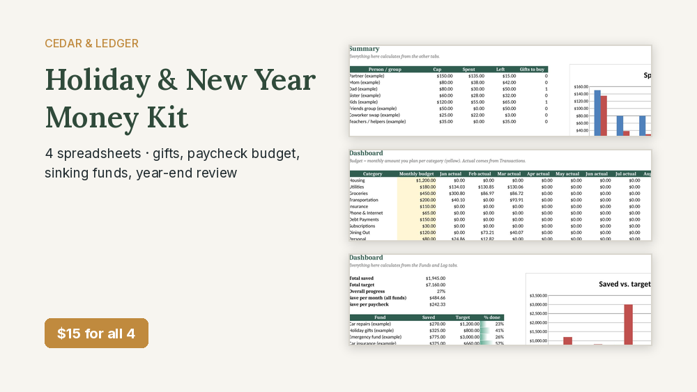Holiday & New Year Money Kit preview