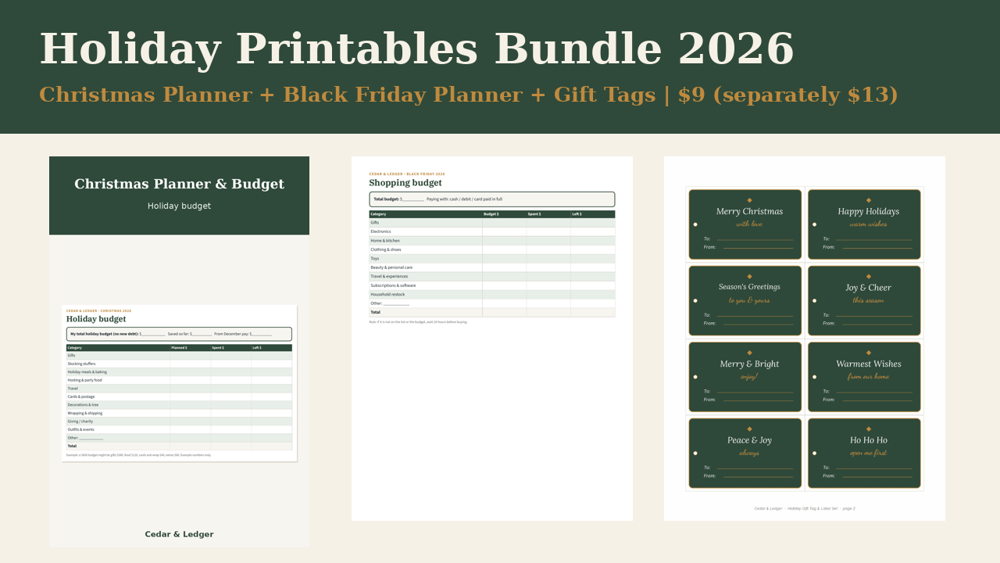 Holiday Printables Bundle 2026