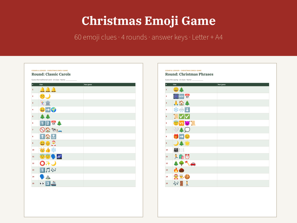 Christmas Emoji Game