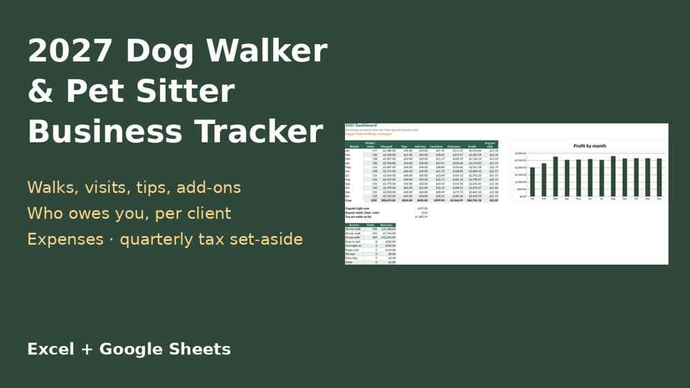 2027 Dog Walker & Pet Sitter Business Tracker preview