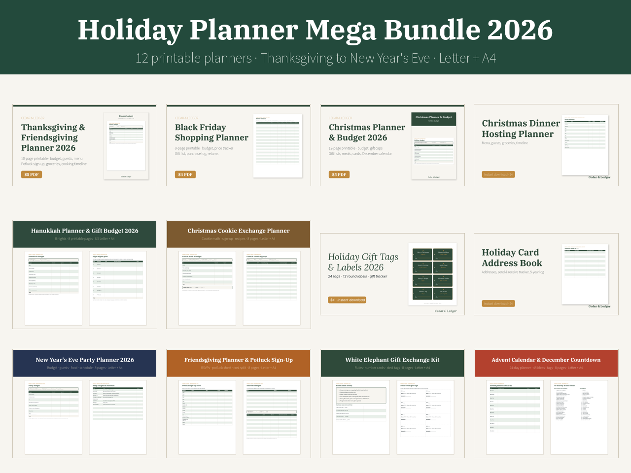Holiday Planner Mega Bundle 2026