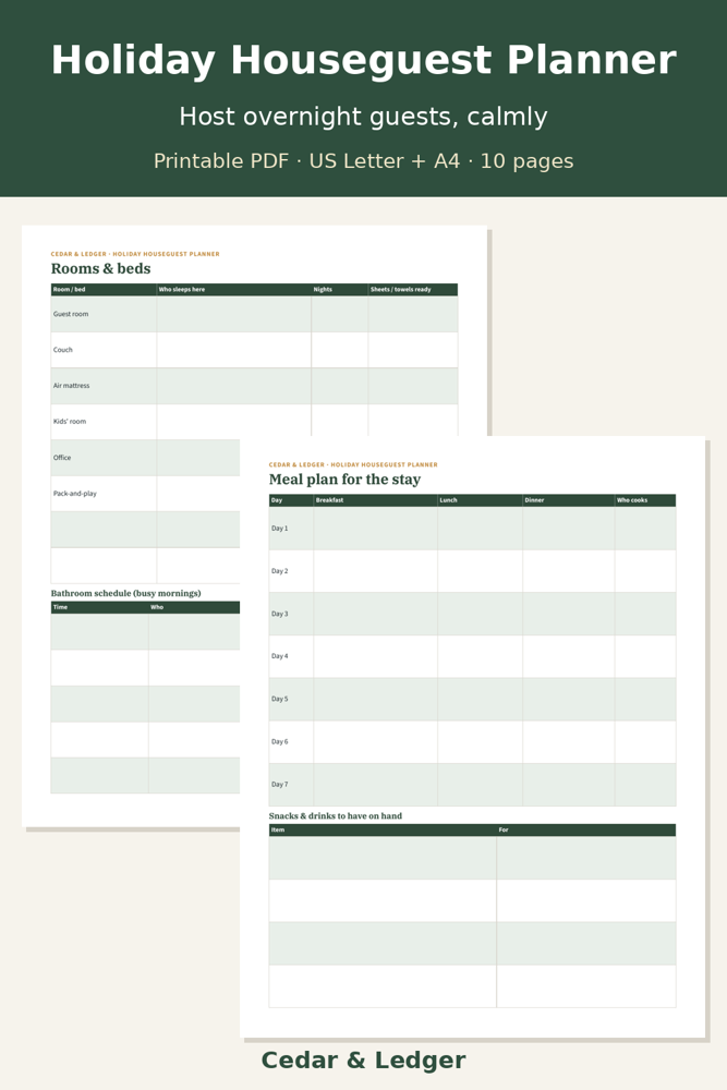 Holiday Houseguest Planner preview