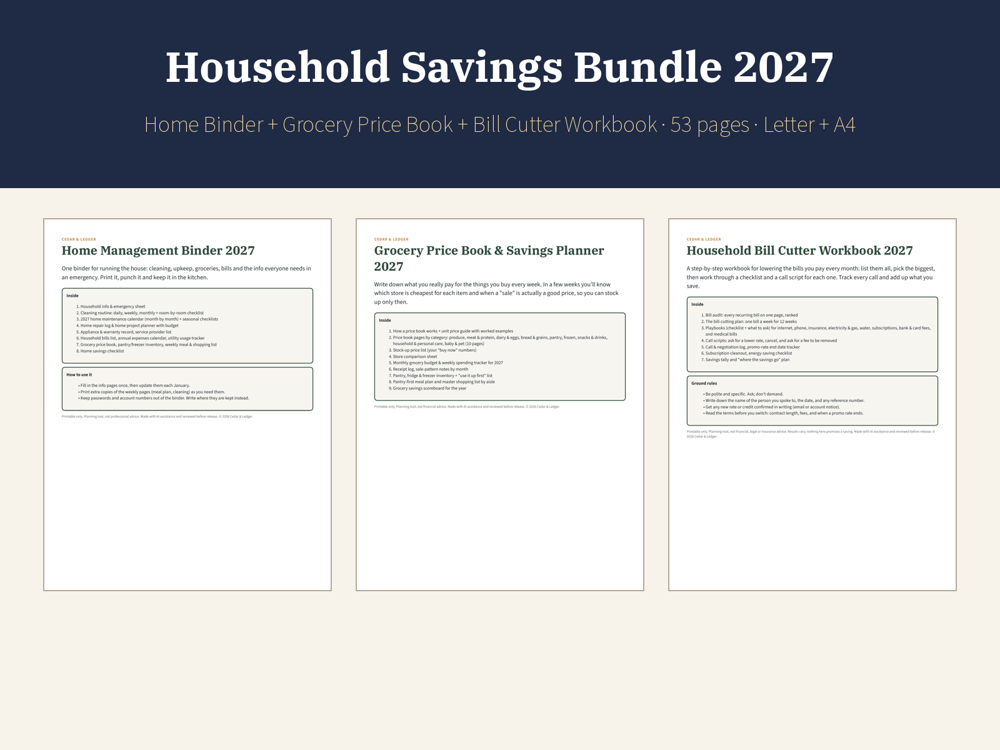 Household Savings Bundle 2027