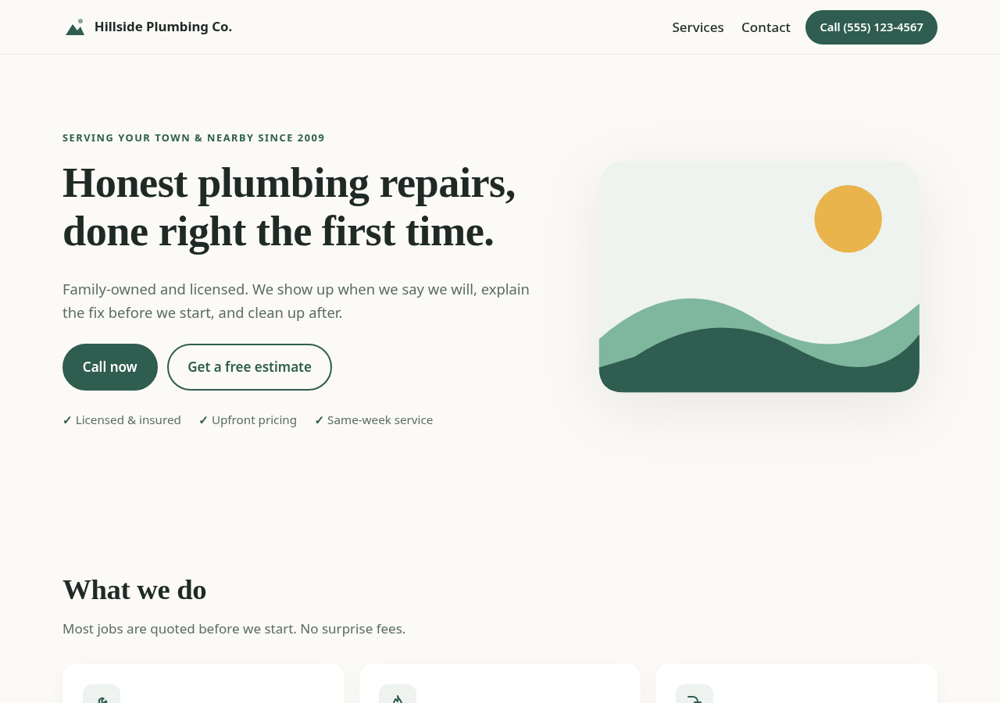 Free One-Page Business Website (Lite)