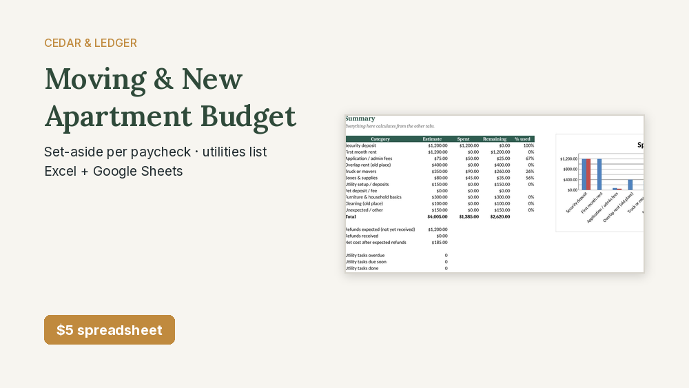 Moving & New Apartment Budget Tracker