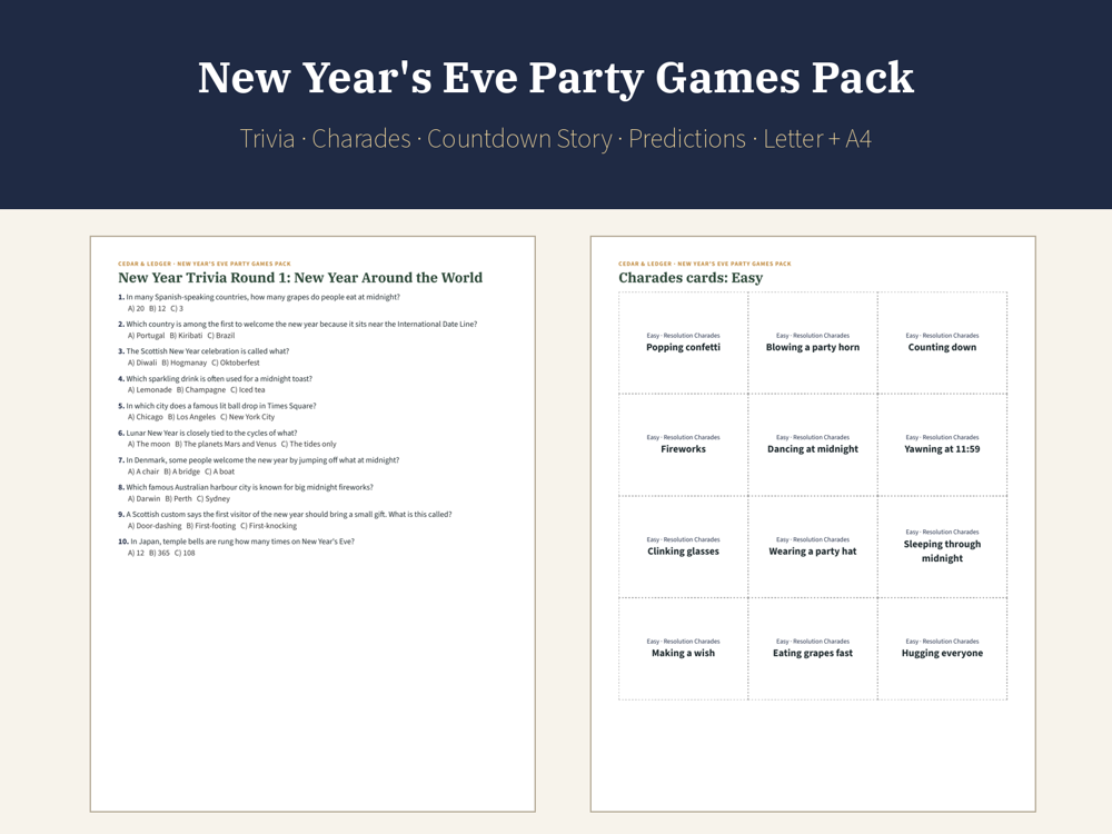 New Year's Eve Party Games Pack