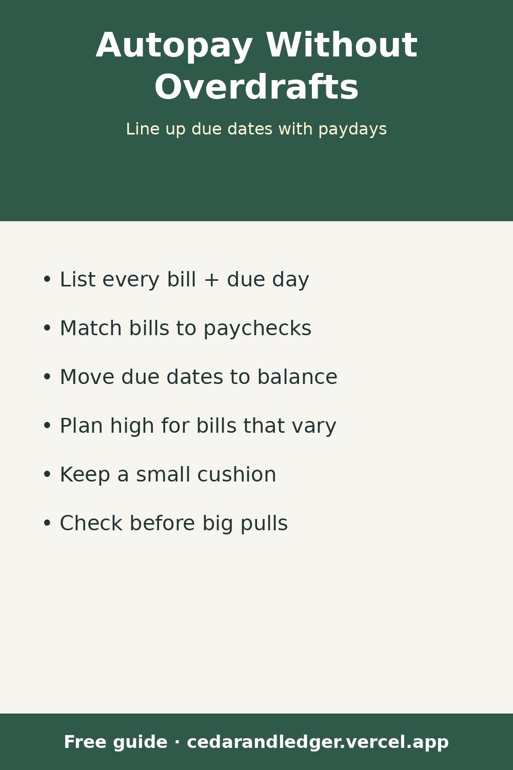How to Set Up Autopay Without Overdrafting (pinnable summary)