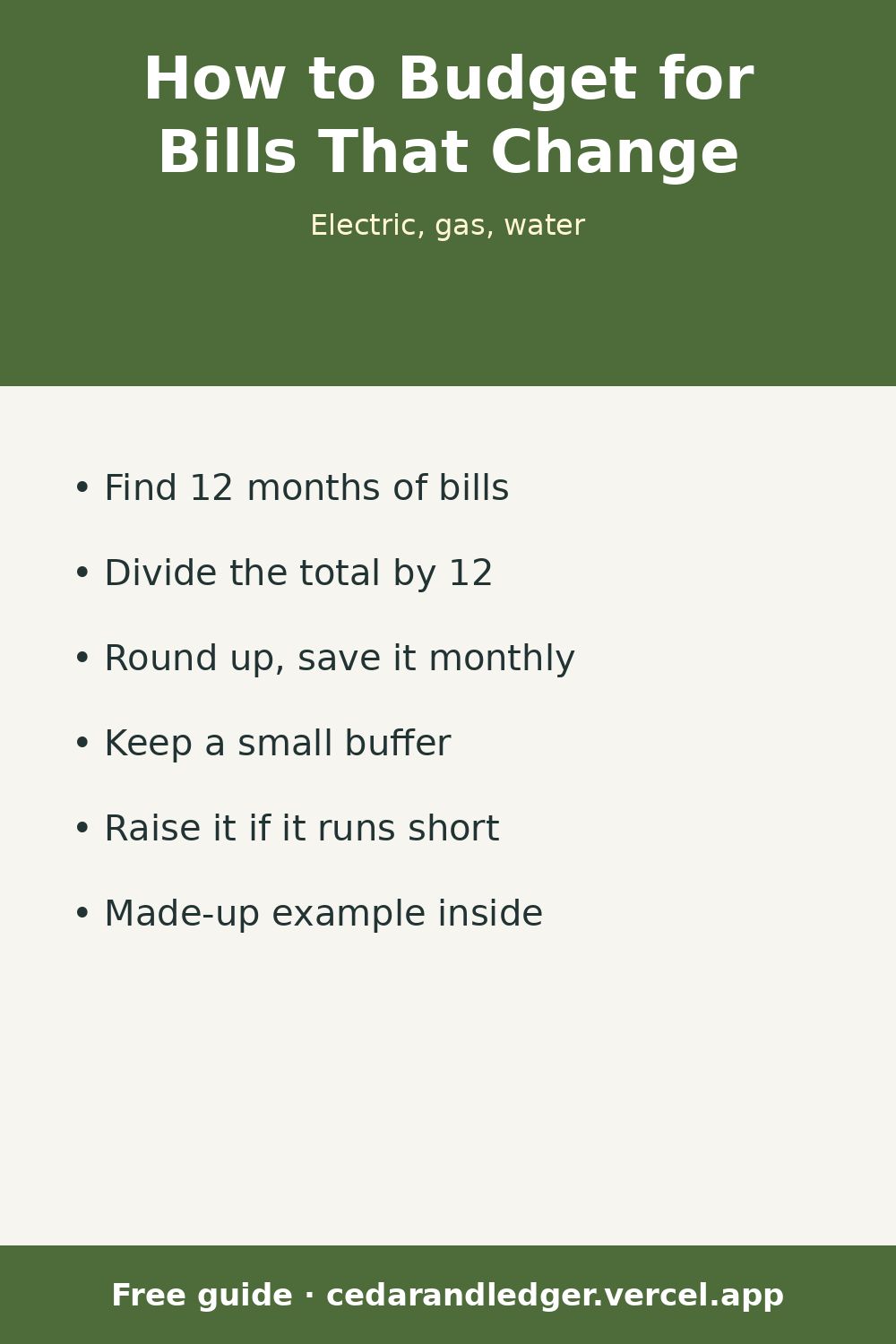 How to Budget for Bills That Change Every Month (pinnable summary)