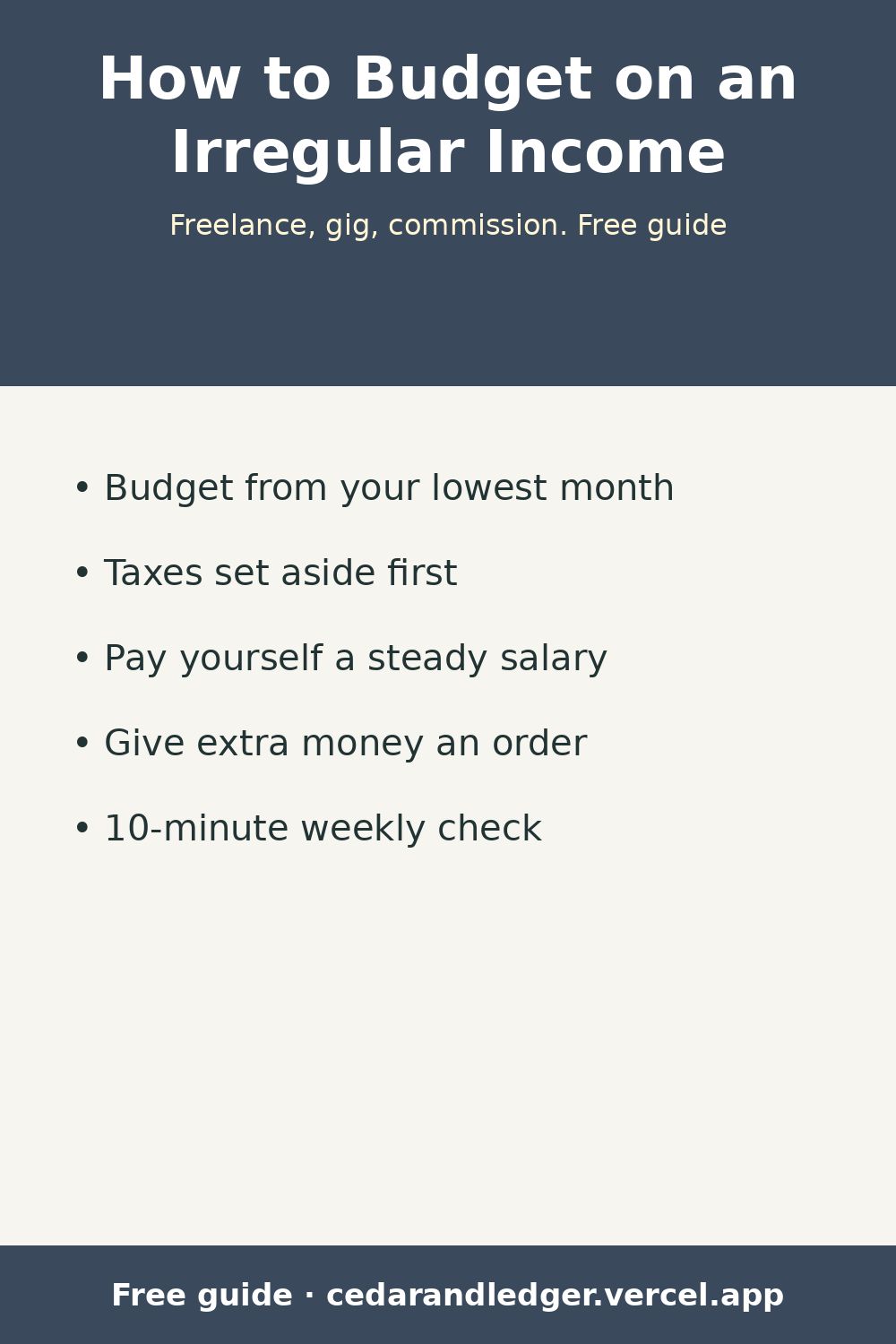 How to Budget on an Irregular Income (pinnable summary)
