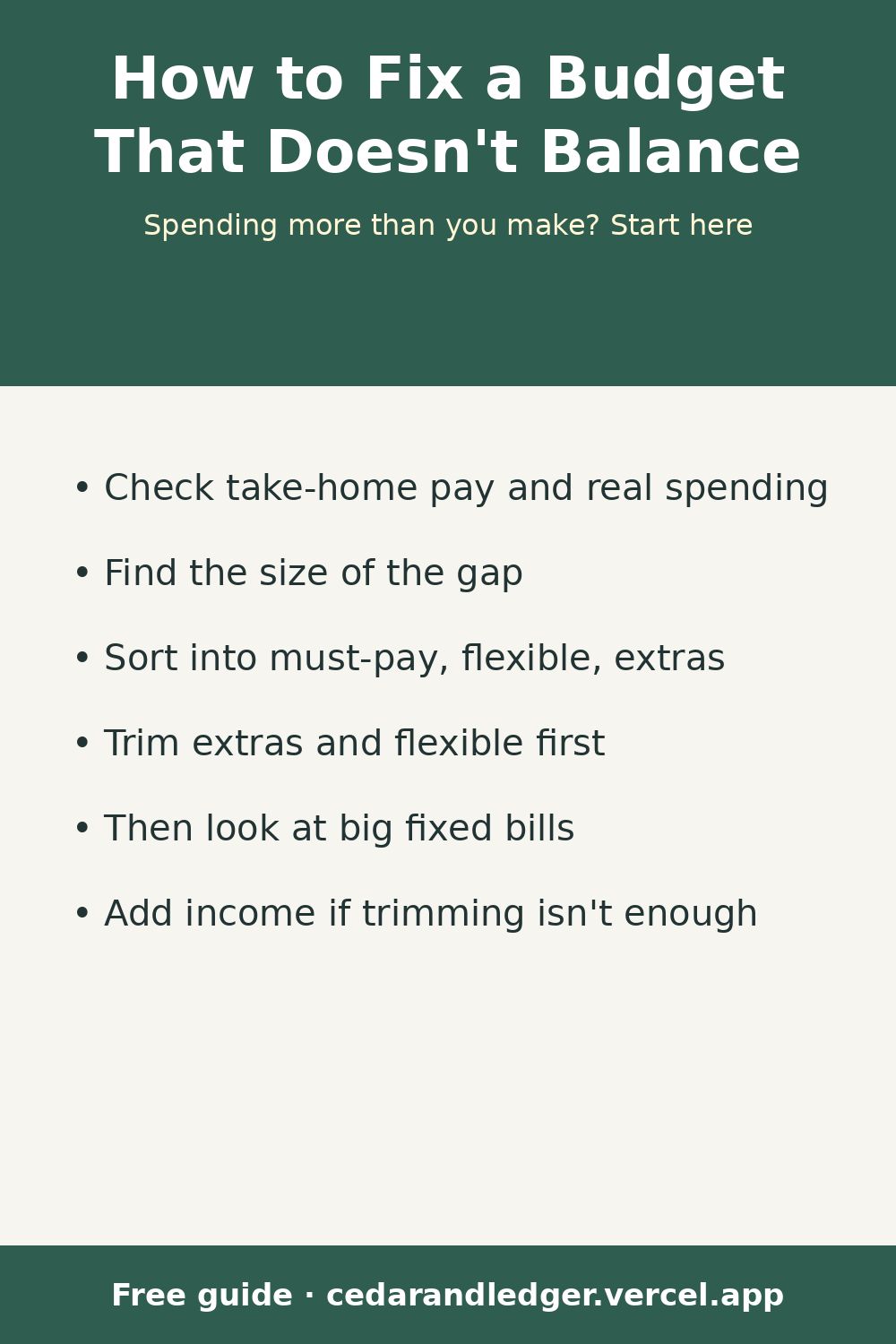 How to Fix a Budget That Doesn't Balance (pinnable summary)