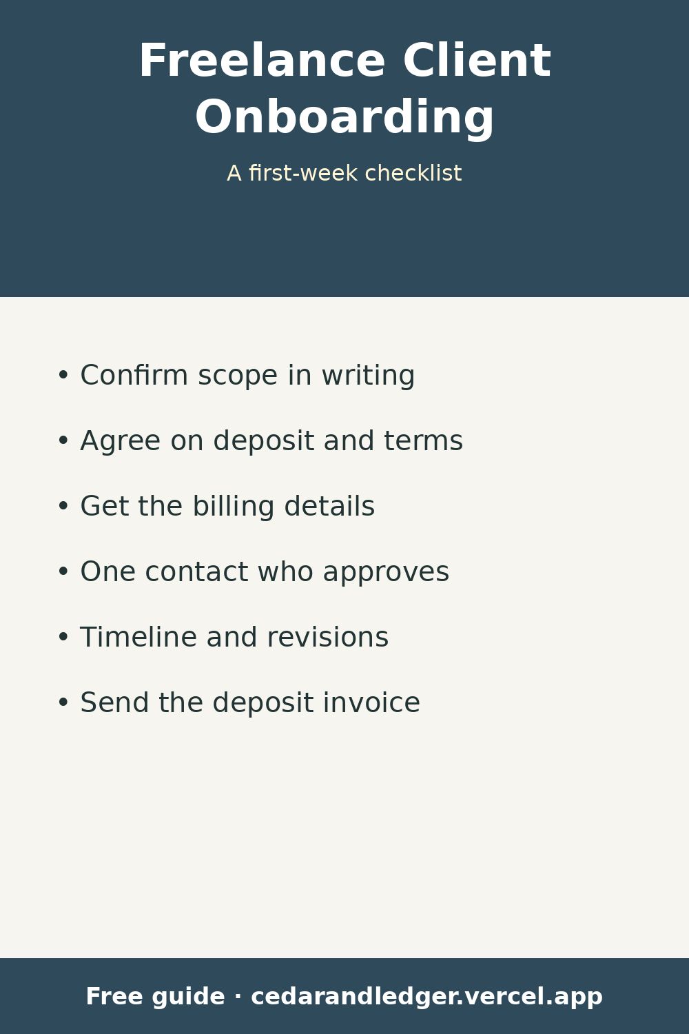 Freelance Client Onboarding Checklist (With Example) (pinnable summary)