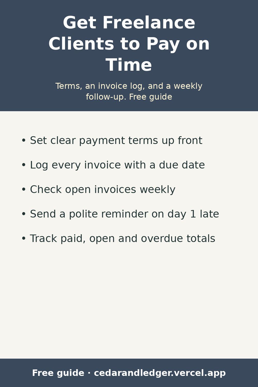 How to Track Freelance Invoices So Clients Pay on Time (pinnable summary)