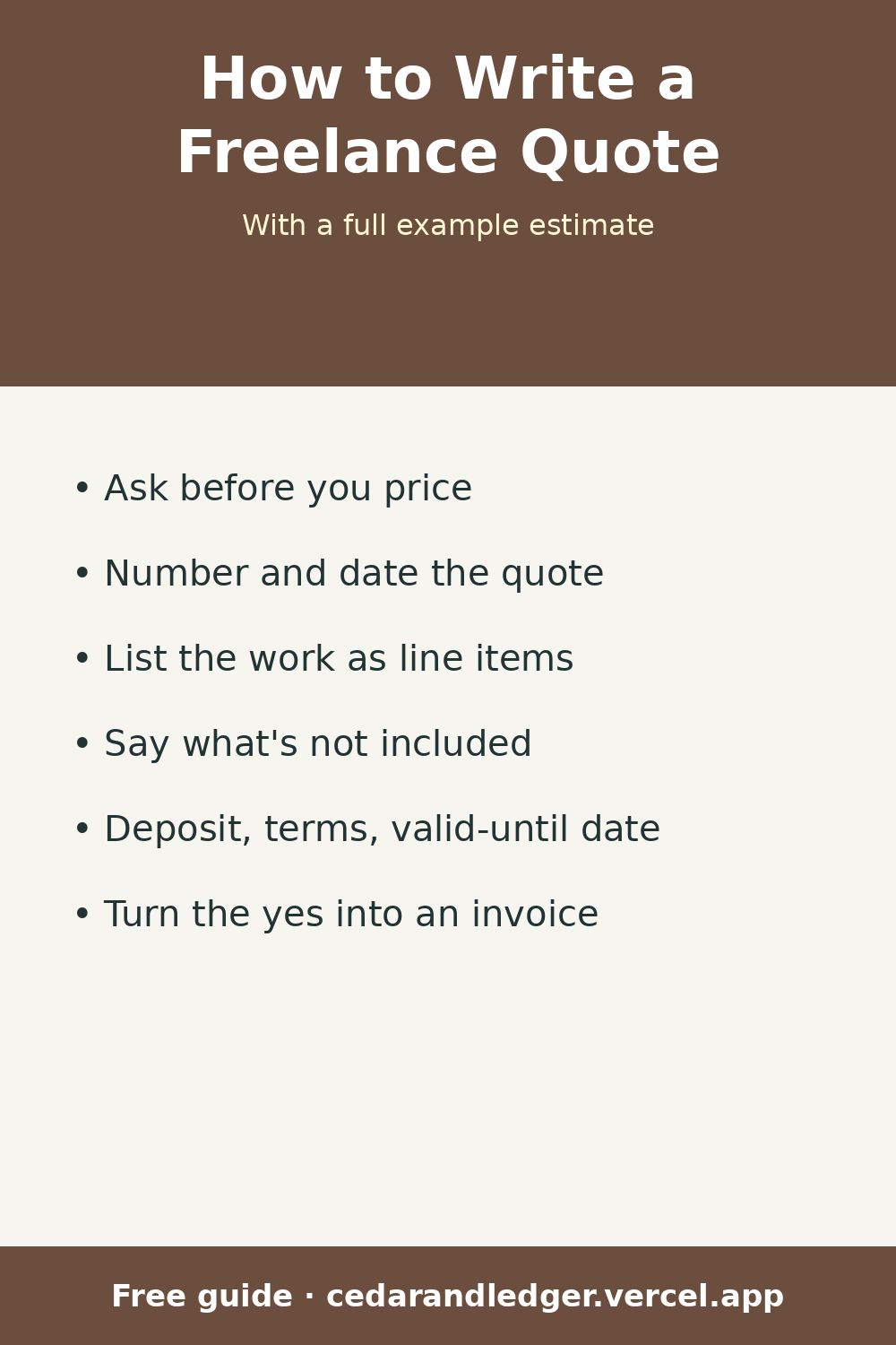 How to Write a Freelance Quote (Example Estimate) (pinnable summary)