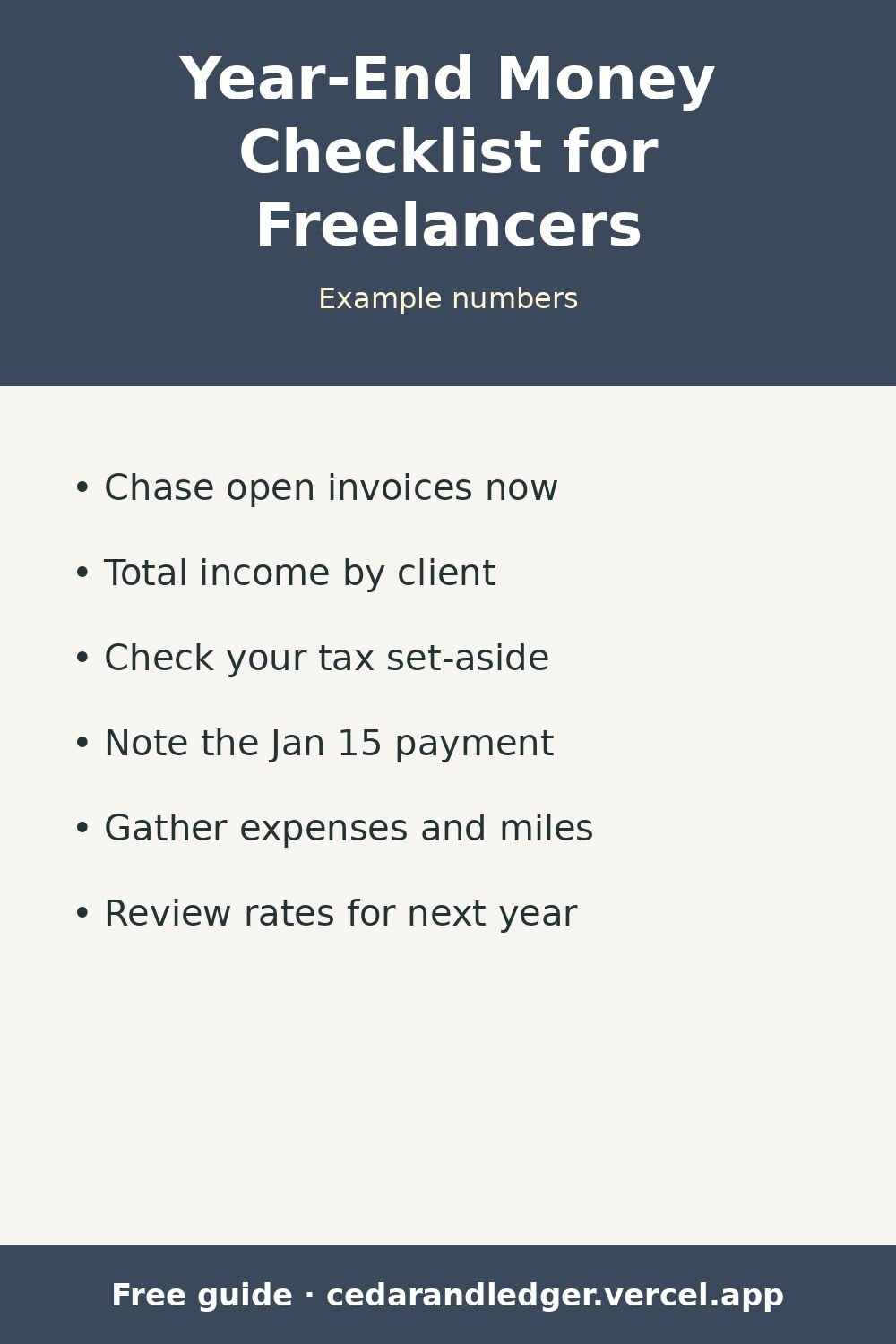 Year-End Money Checklist for Freelancers and Side Hustles (pinnable summary)