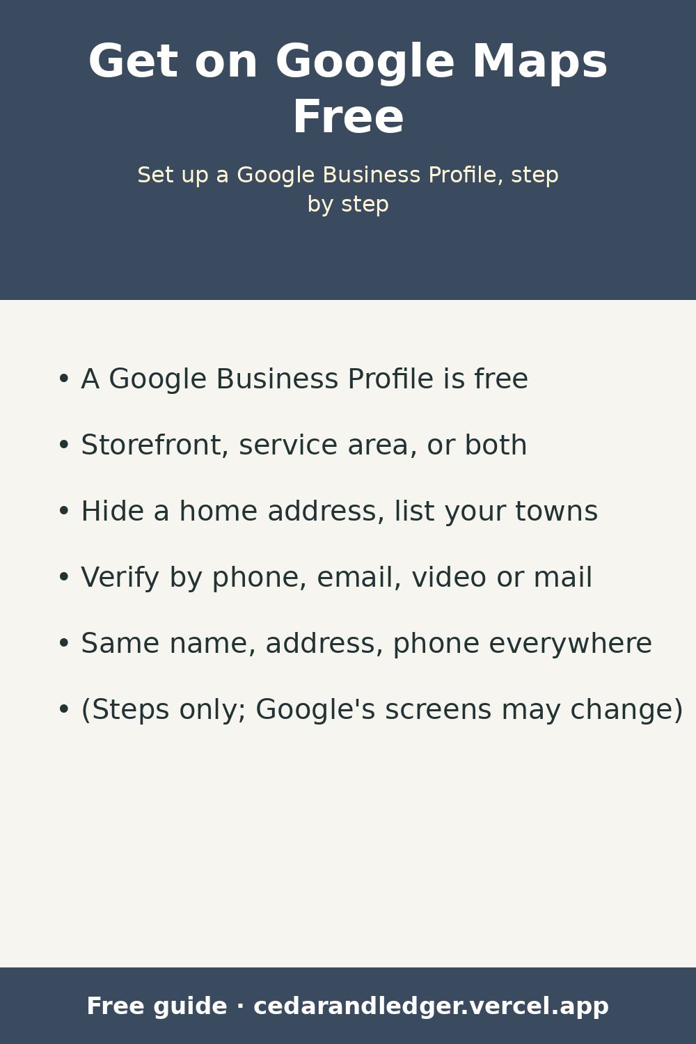 How to Put Your Business on Google Maps for Free (Steps) (pinnable summary)