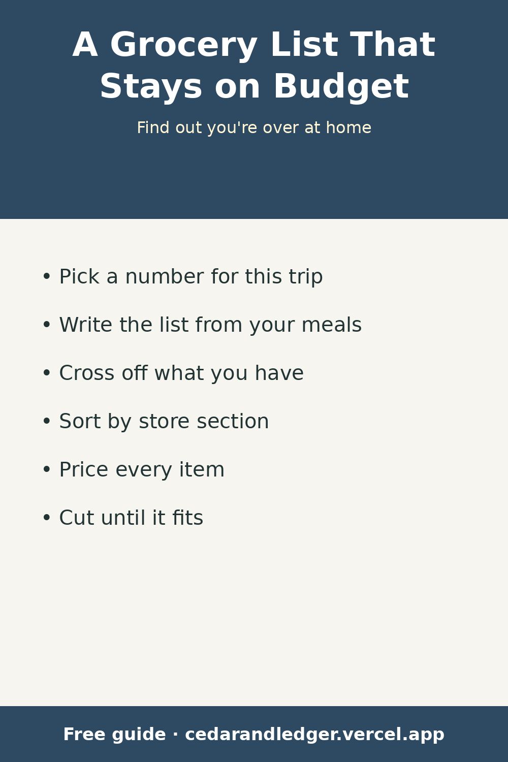 How to Make a Grocery List That Stays on Budget (pinnable summary)