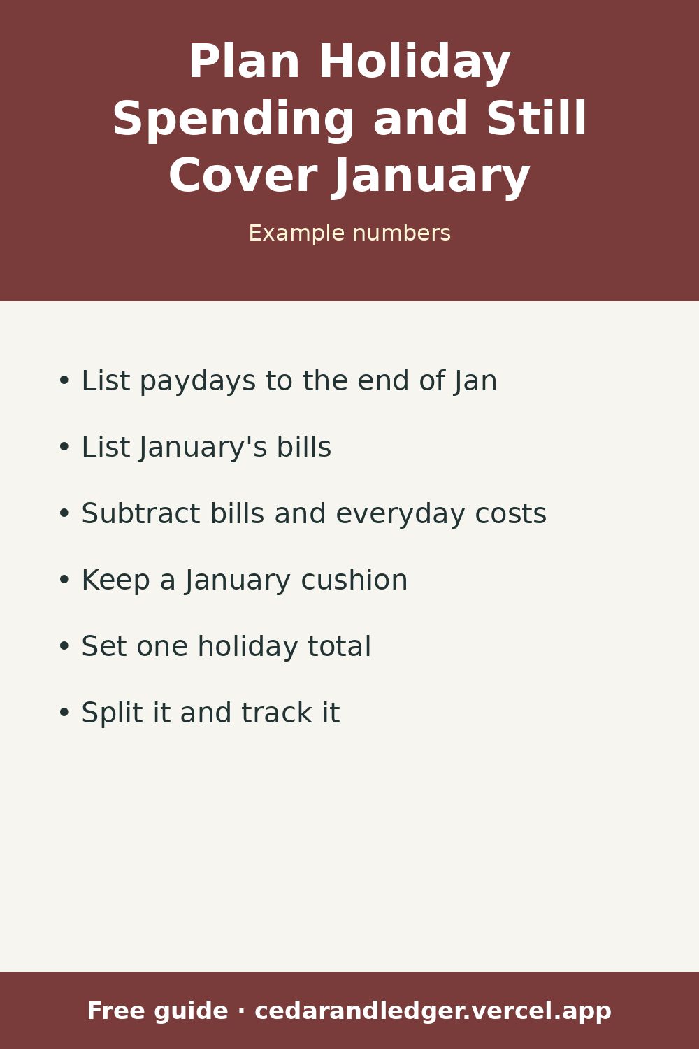 How to Plan Holiday Spending and Still Cover January (pinnable summary)