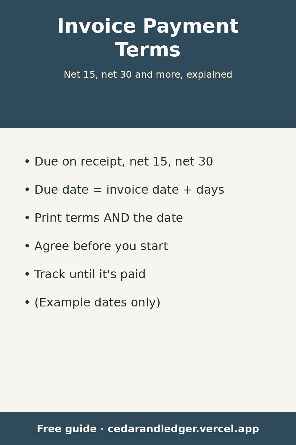 Invoice Payment Terms Explained: Net 15, Net 30 and More (pinnable summary)