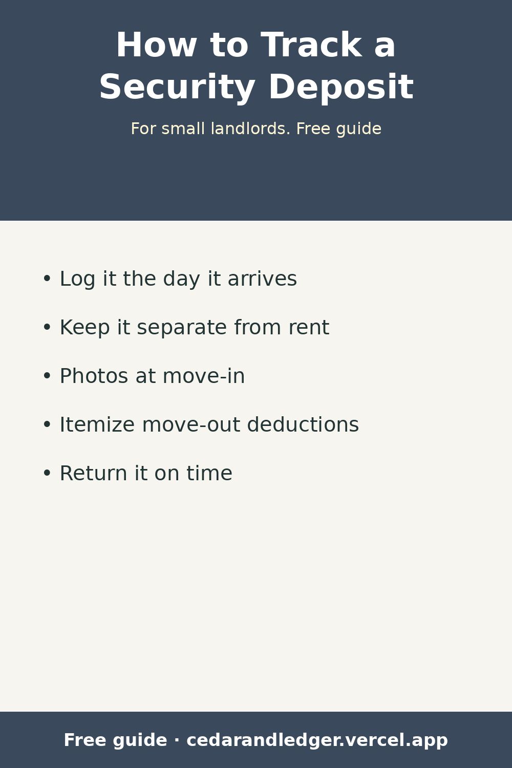 How to Track a Security Deposit as a Landlord (pinnable summary)
