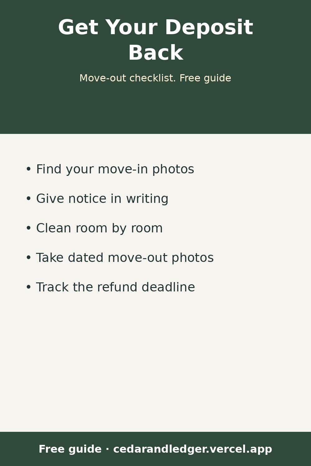 How to Get Your Security Deposit Back When You Move Out (pinnable summary)