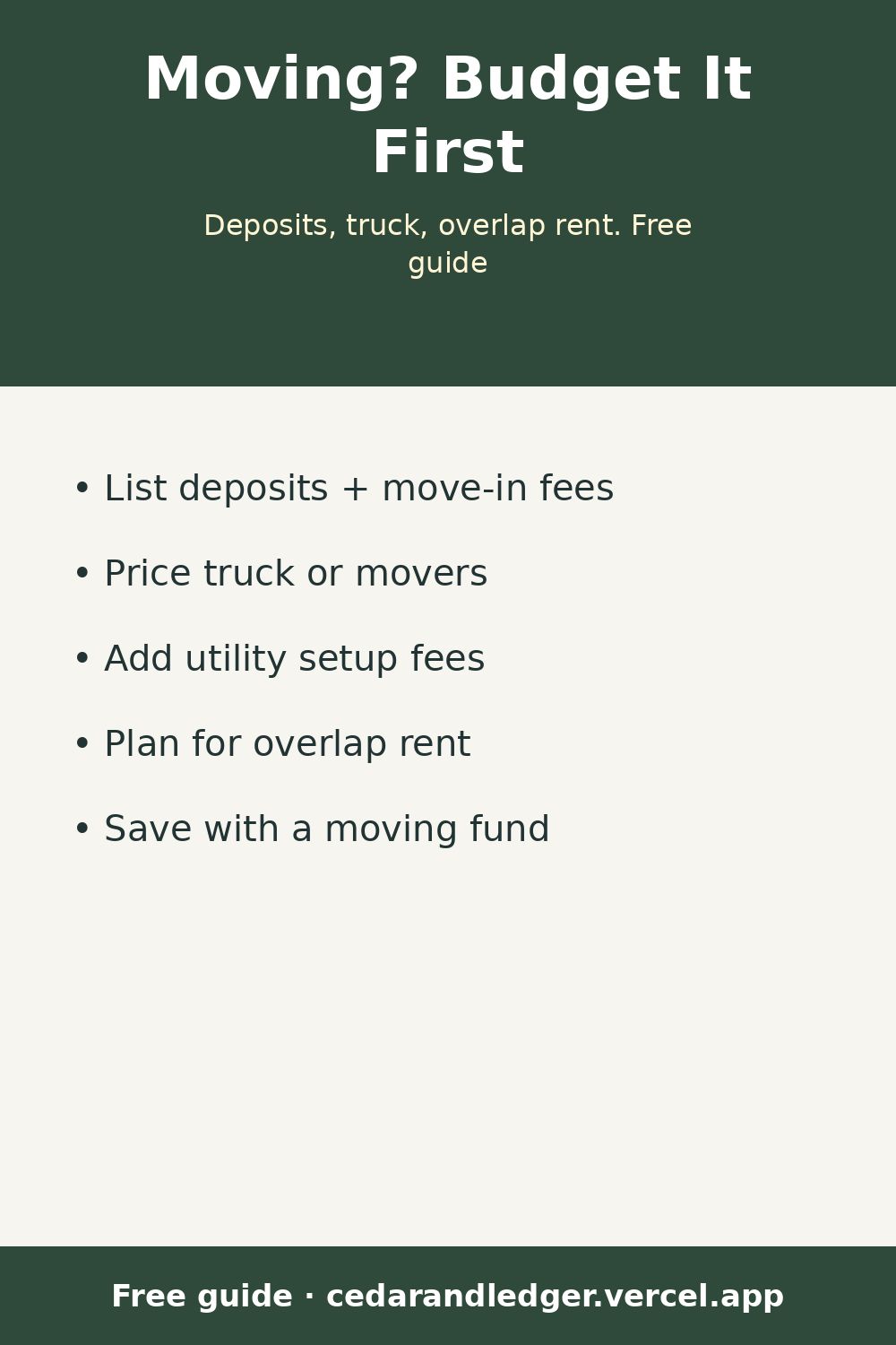 How to Budget for Moving to a New Apartment (pinnable summary)