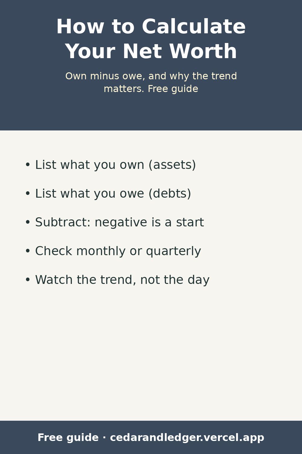 How to Calculate Your Net Worth (pinnable summary)