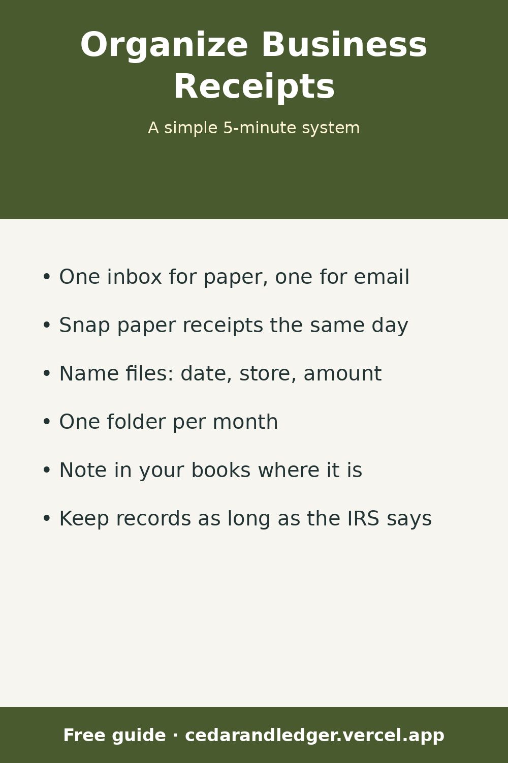 How to Organize Business Receipts (Simple System) (pinnable summary)