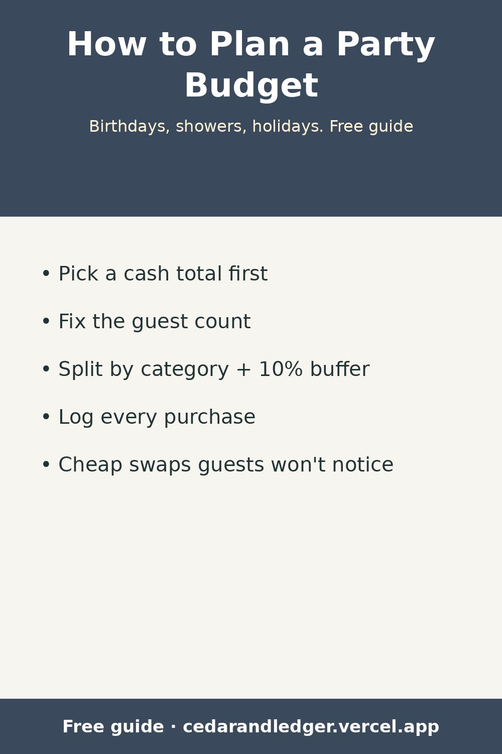 How to Plan a Party Budget (Birthdays, Showers, Holidays) (pinnable summary)
