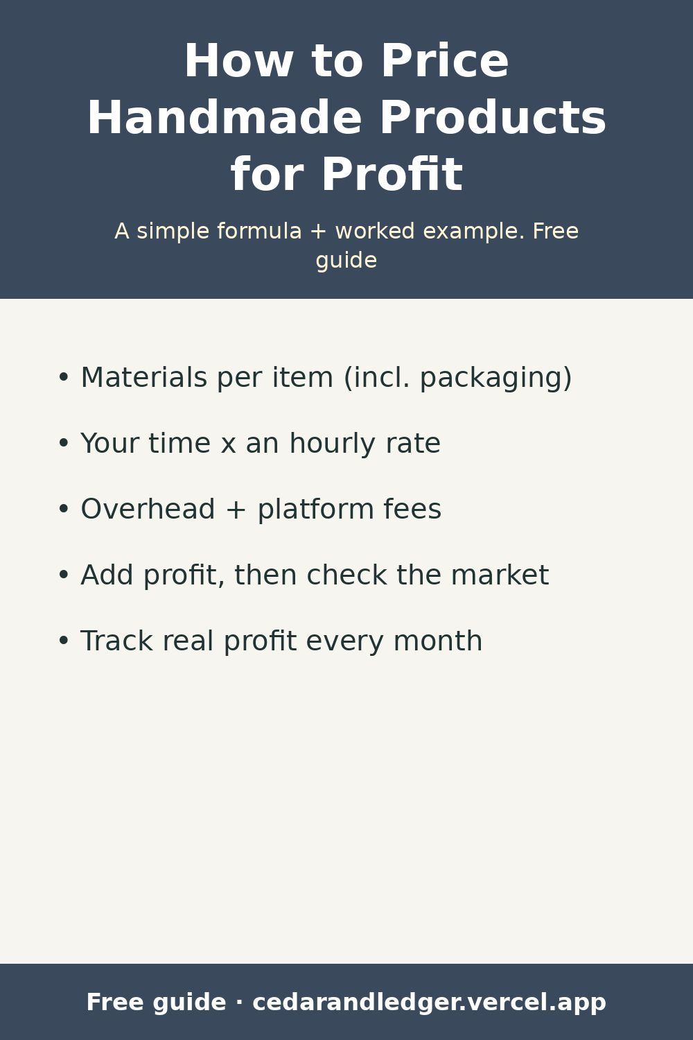How to Price Handmade Products for Profit (pinnable summary)