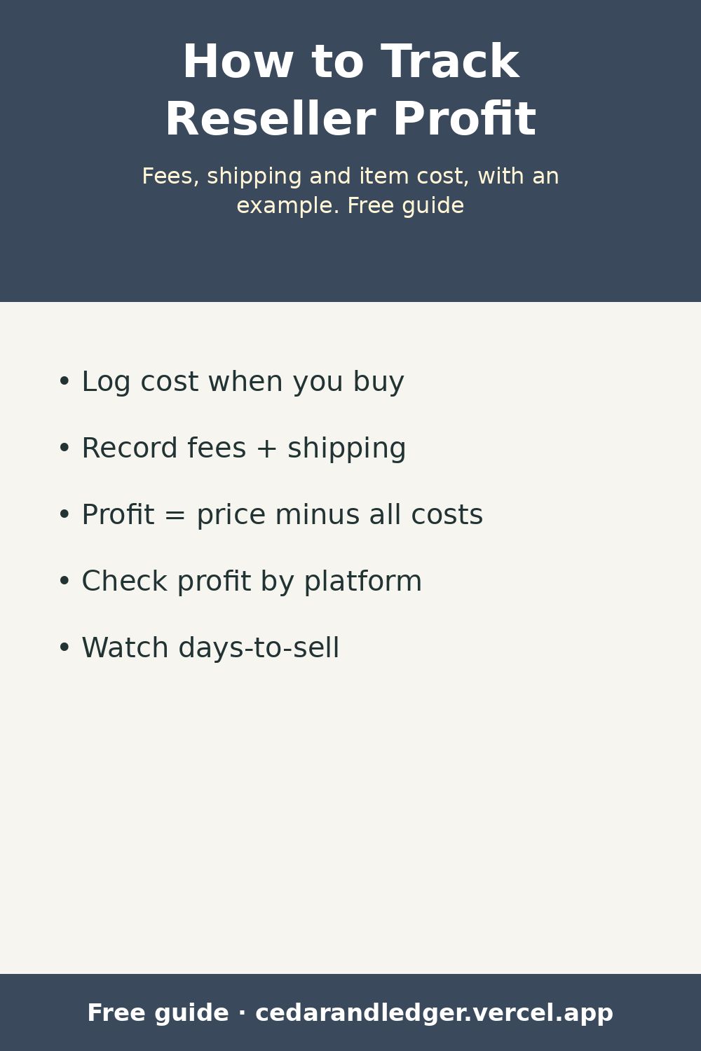 How to Track Reseller Profit (Including Fees and Shipping) (pinnable summary)
