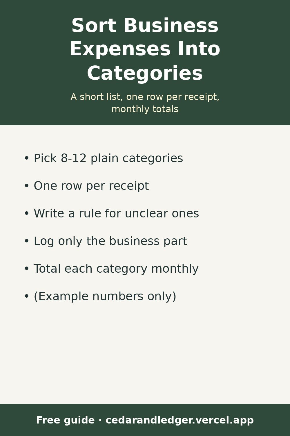 How to Sort Small Business Expenses Into Categories (pinnable summary)
