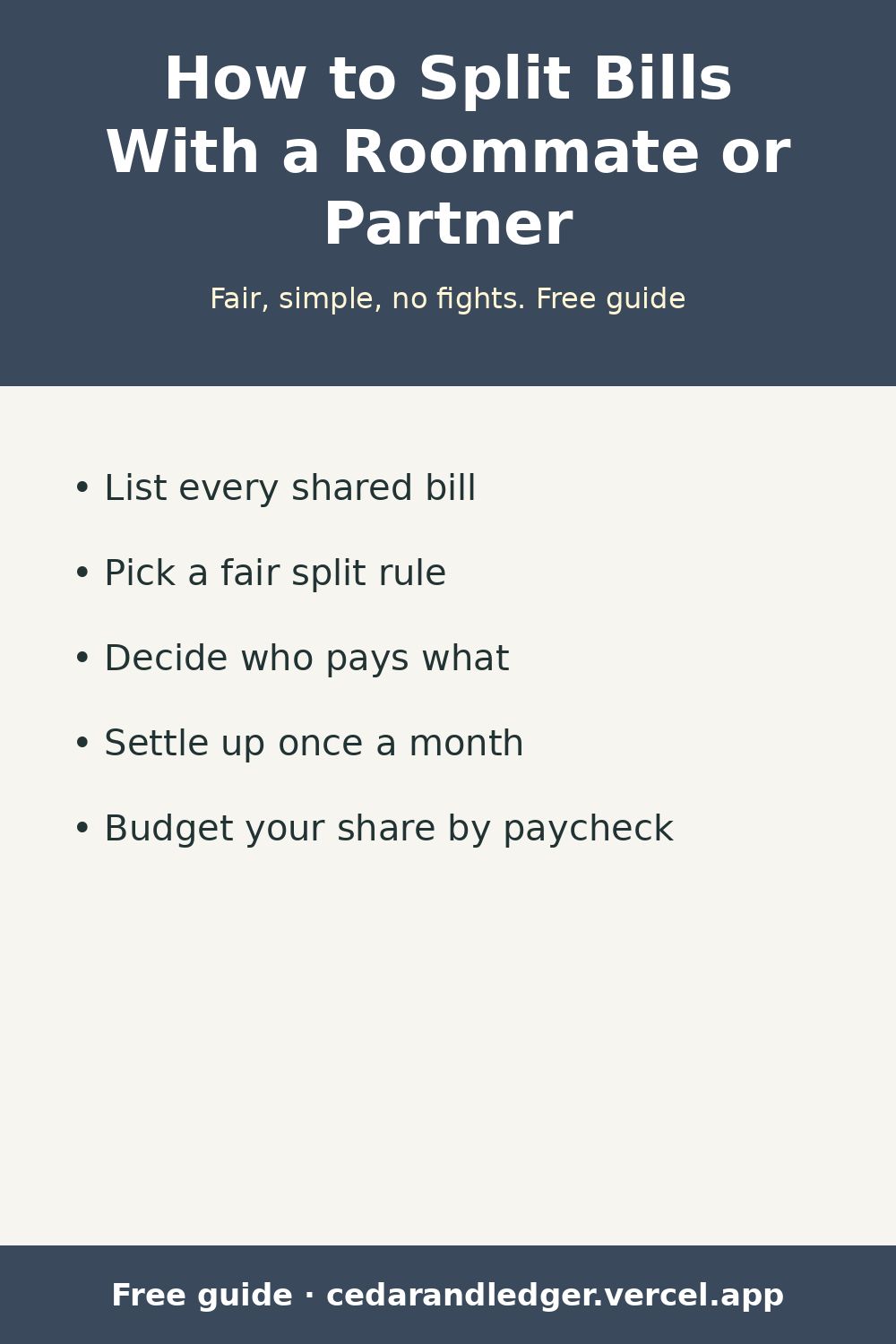 How to Split Bills With a Roommate or Partner (pinnable summary)