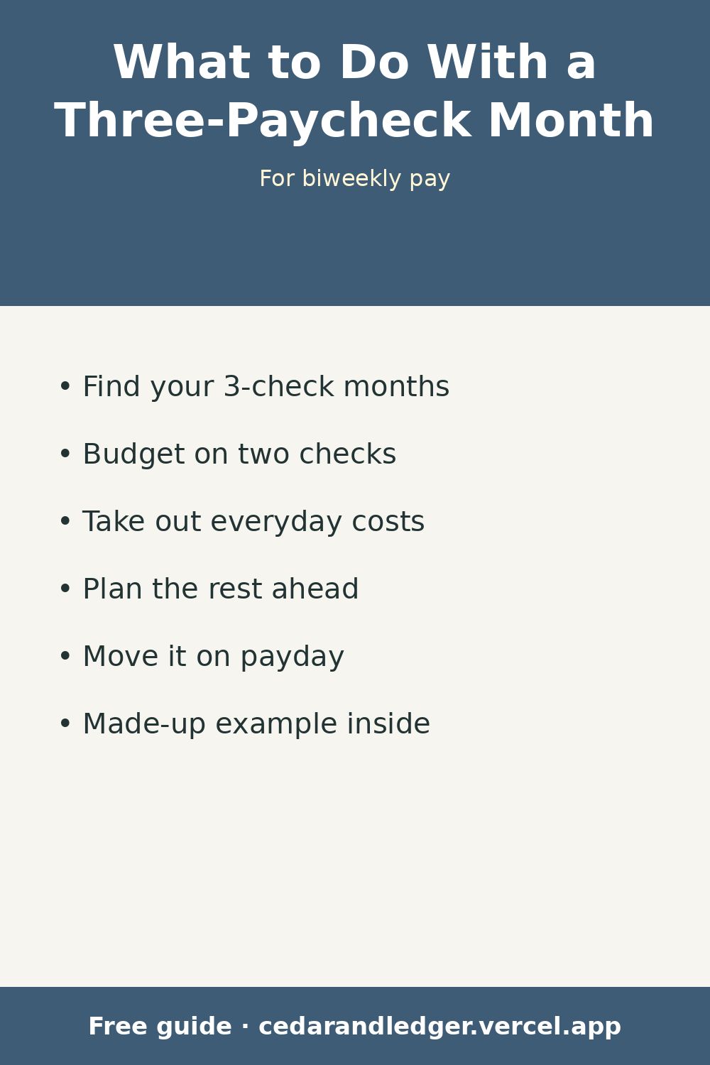 What to Do With a Three-Paycheck Month (Example Numbers) (pinnable summary)