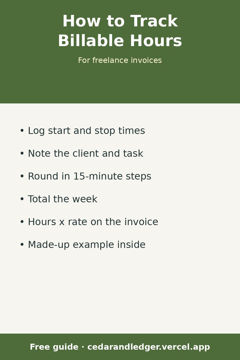 How to Track Billable Hours for Freelance Invoices (pinnable summary)