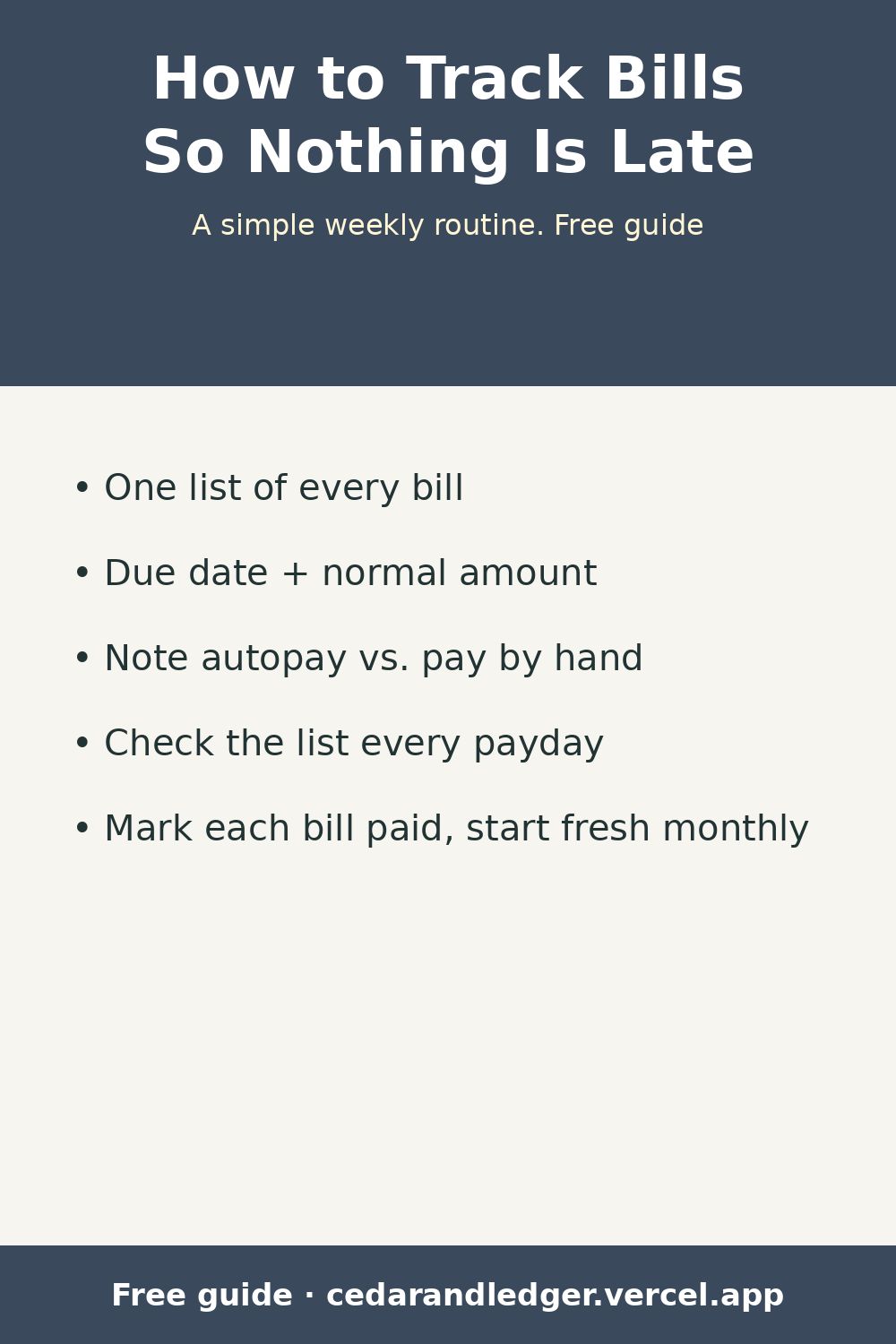 How to Track Your Bills So Nothing Is Late (pinnable summary)
