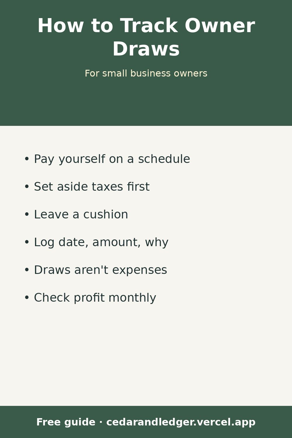 How to Track Owner Draws in a Small Business (pinnable summary)