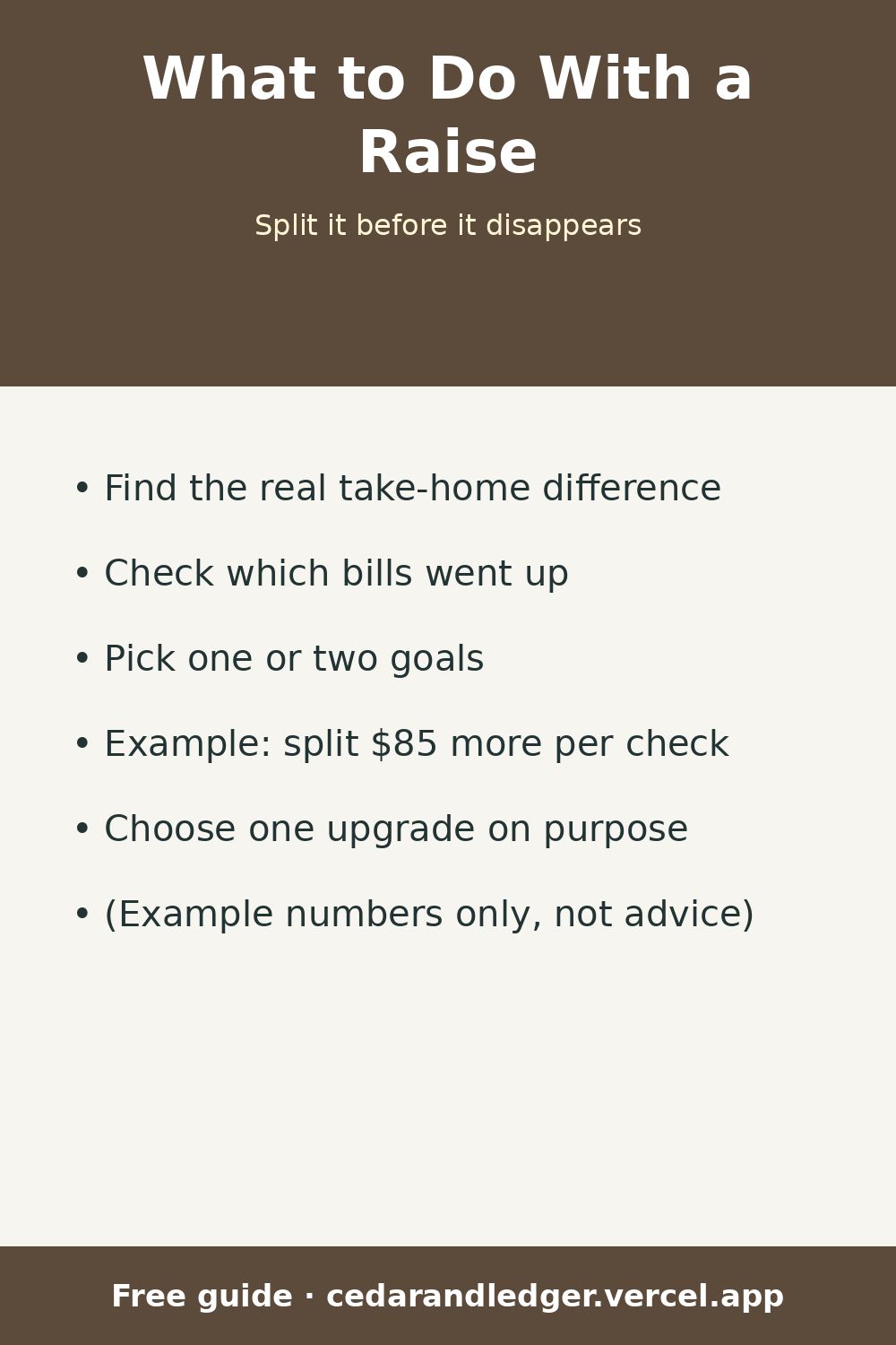 What to Do With a Raise (Example Numbers) (pinnable summary)