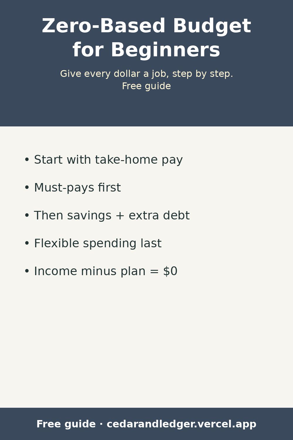 Zero-Based Budget for Beginners: Give Every Dollar a Job (pinnable summary)