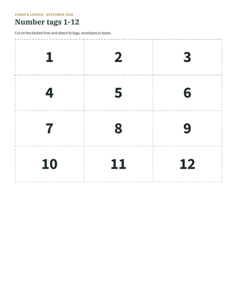 Advent Calendar & December Countdown 2026: tags preview