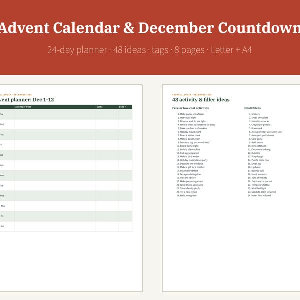 Advent Calendar & December Countdown 2026: thumb 600 preview