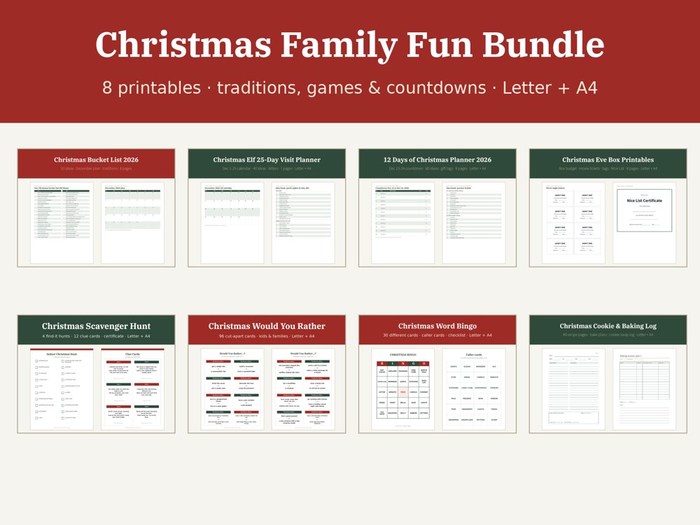 Christmas Family Fun Bundle 2026 preview (example data)