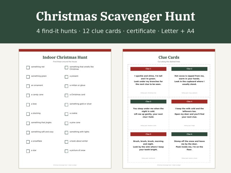 Christmas Family Fun Bundle 2026: christmas scavenger hunt preview