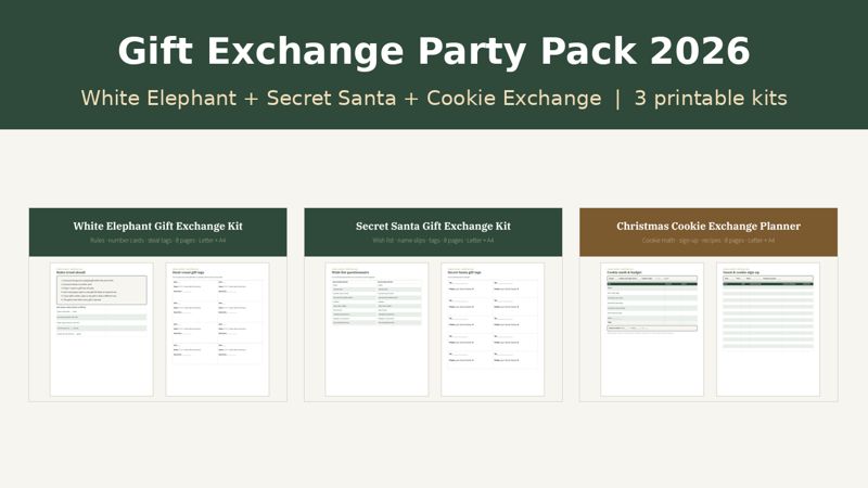 Gift Exchange Party Pack: What's in the pack preview