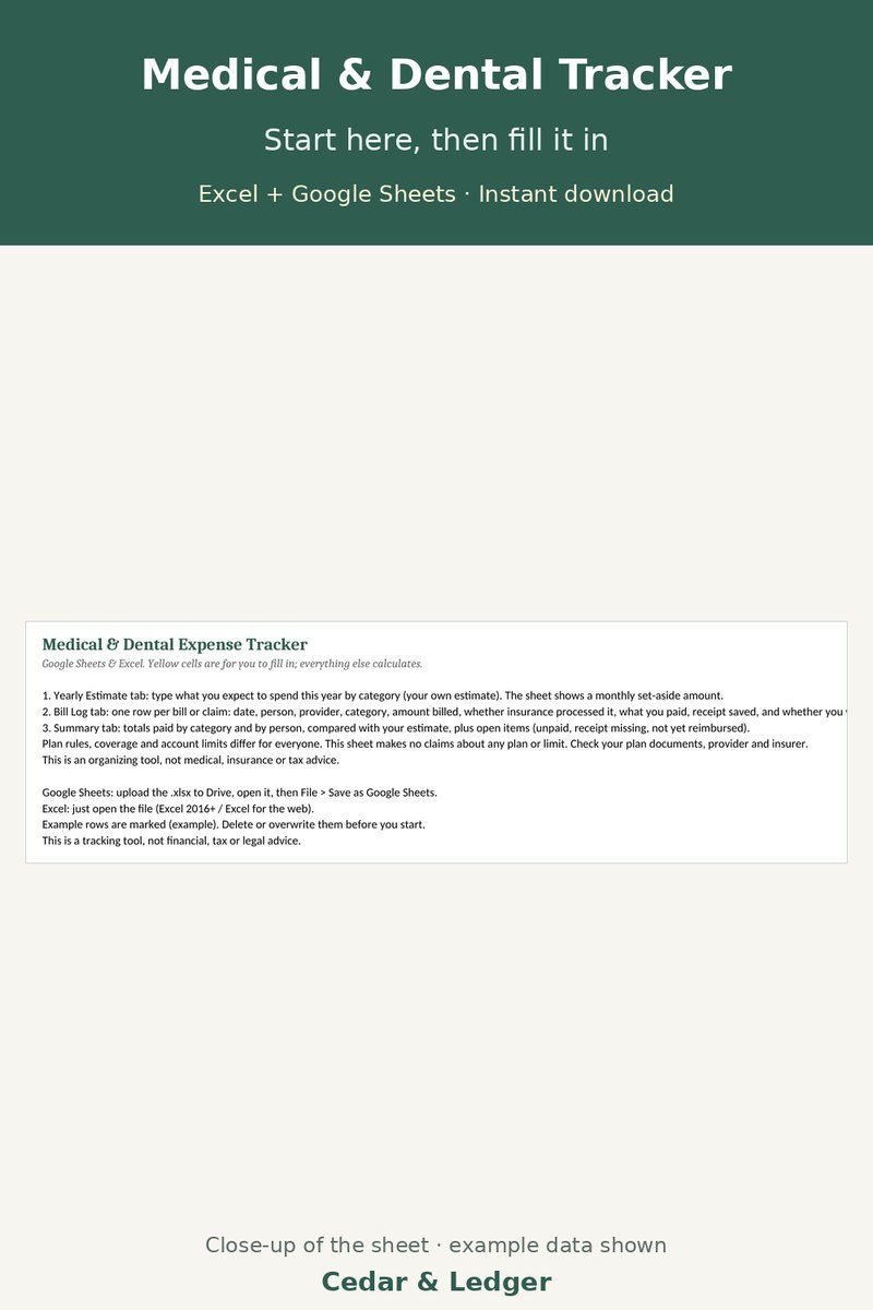 Tax Season Prep Bundle: Medical expense tracker preview
