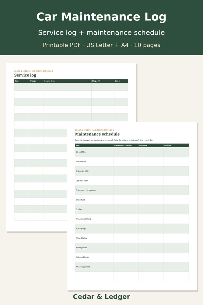 Service log page