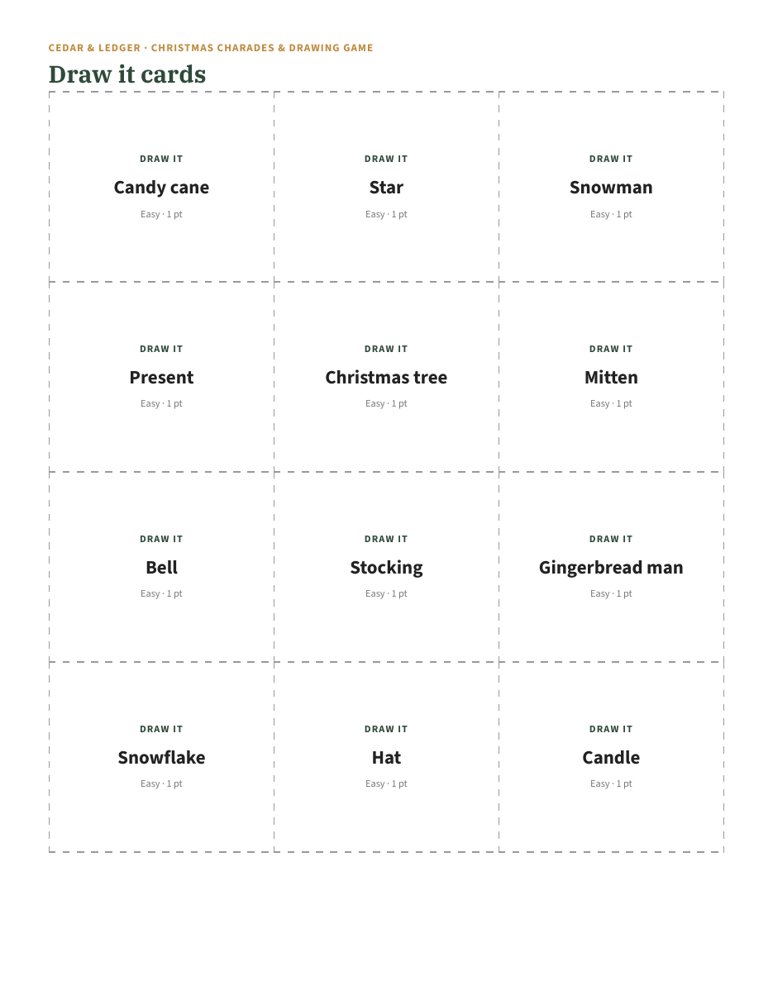 Christmas Charades & Drawing Game: draw preview
