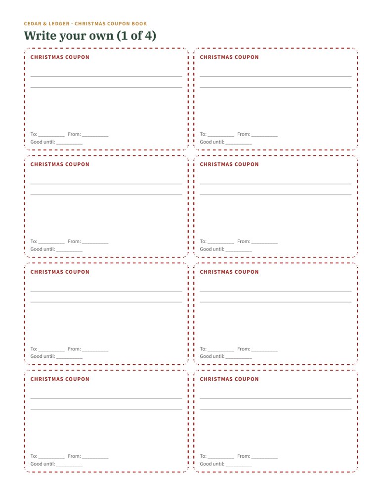 Christmas Coupon Book 2026: parents preview
