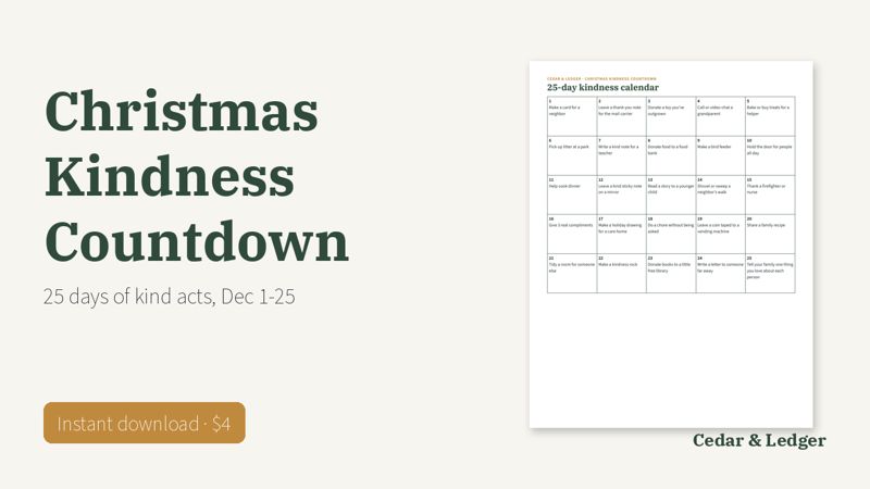Christmas Kindness Countdown: cover preview