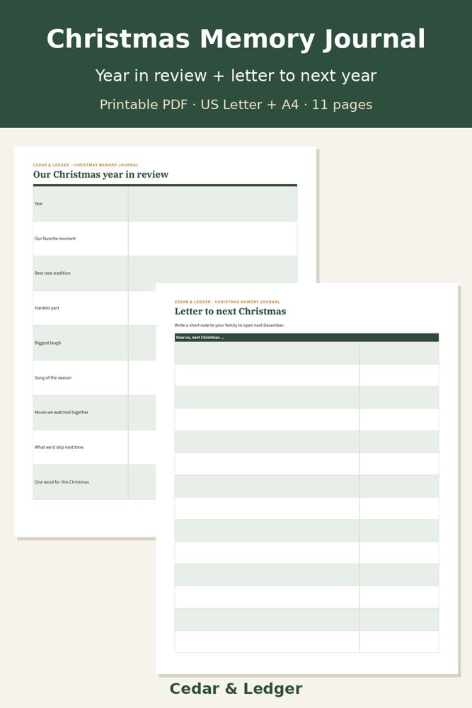 Christmas Traditions & Family Memory Journal: review preview